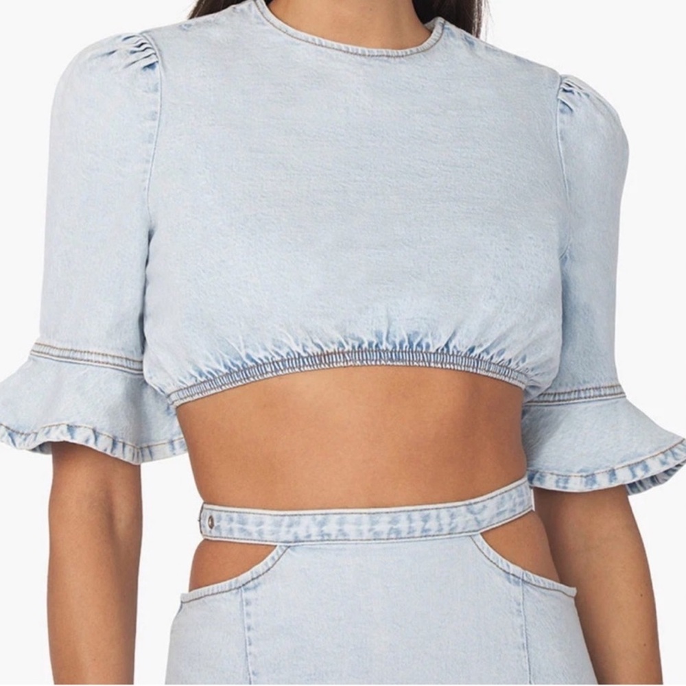 WeWoreWhat denim crop top